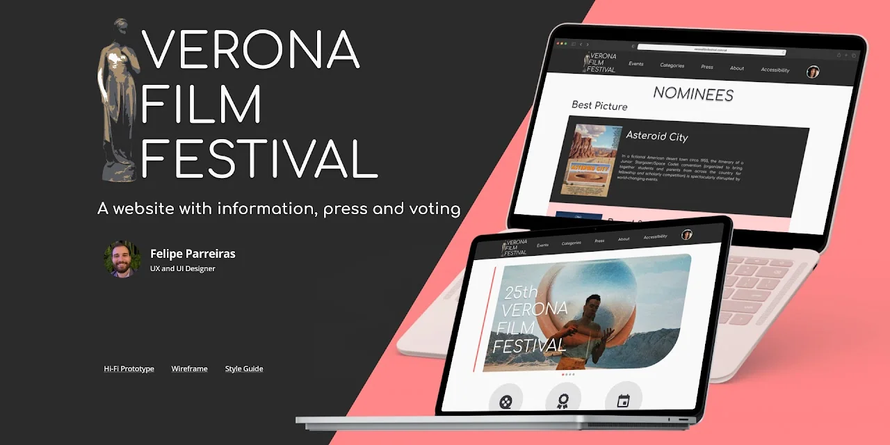Verona Film Festival website screens